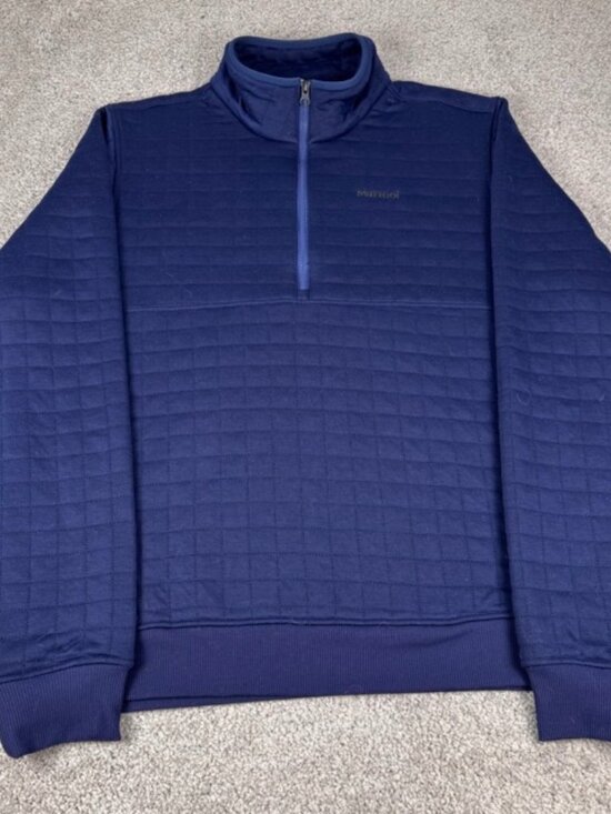 Marmot Tops - Marmot Mountain Works Sweatshirt Women's XL Blue Roice 1/2 Half Zip Quilted